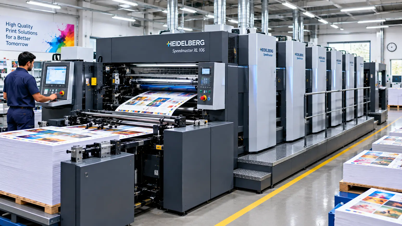 High speed multi color printing press operations