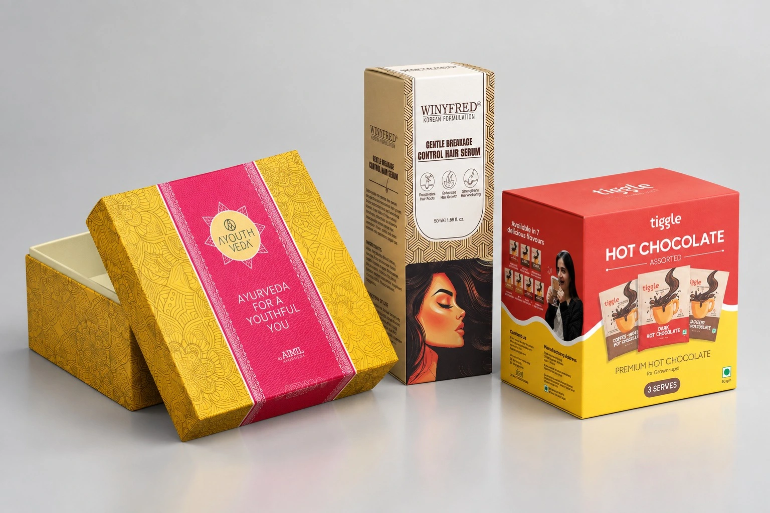Hot foil stamped luxury retail outer carton packaging